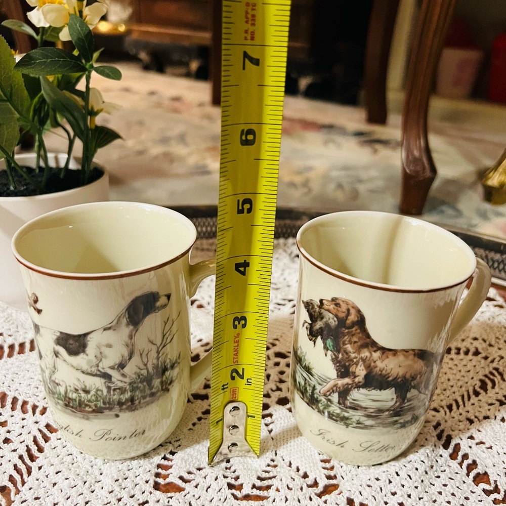 Cream Ceramic Dog Illustration Mugs Accents Decor